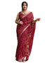 Vasthrlay Georgette Bandhani Unstitched Maroon Saree