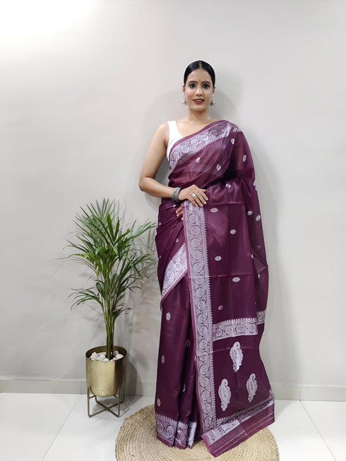 Vasthrlay Cotton Unstitched Saree