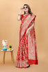 Vsathrlay Saree Kanjivaram Silk Pari Maroon