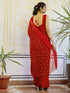 Vasthrlay Georgette Printed Unstitched Dark Green Saree