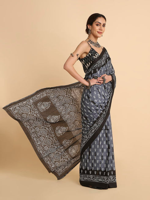 Vasthrlay Lightweight Breathable Traditional Printed Saree