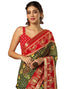 Vasthrlay Georgette Bandhani Unstitched Wine Saree