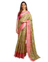 Vasthrlay Printed Jacquard Unstitched Rama Green Saree