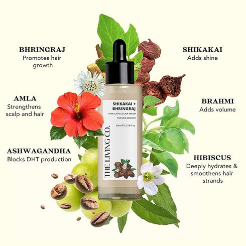 The Living Co Shikakai + Bhringraj Stimulating Scalp Serum