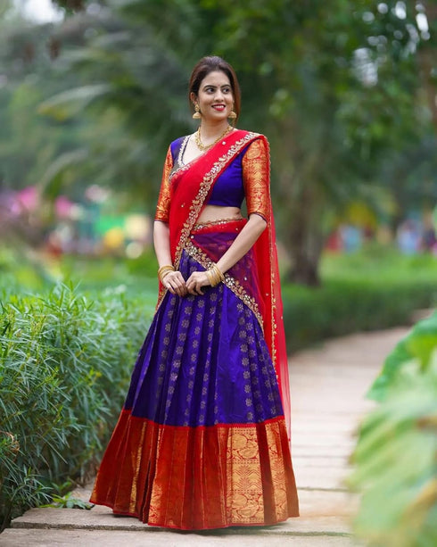 Vasthrlay Traditional Kanjivaram Kanchipuram Weaving Stitched