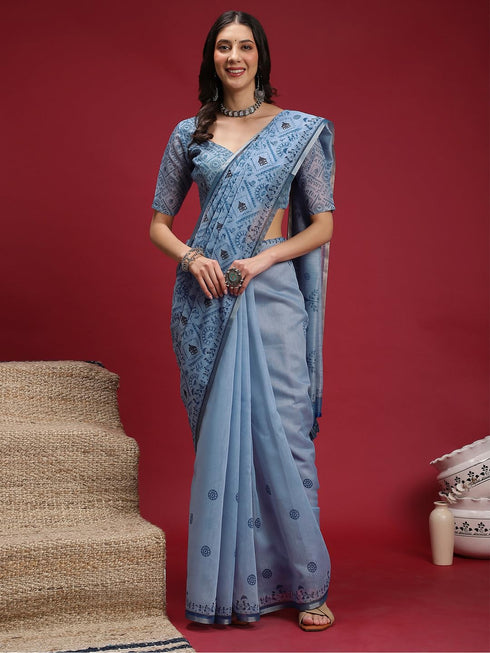 Vasthrlay Madhubani Printed Unstitched Hs Ethnic Wear