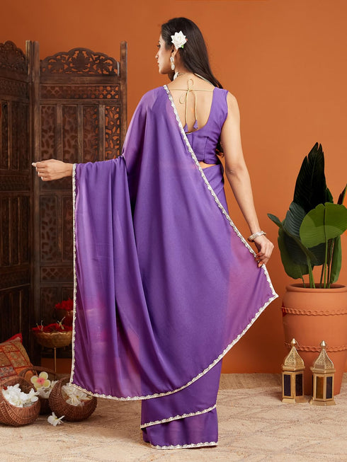 Vasthrlay Maroon Border Unstitched Saree