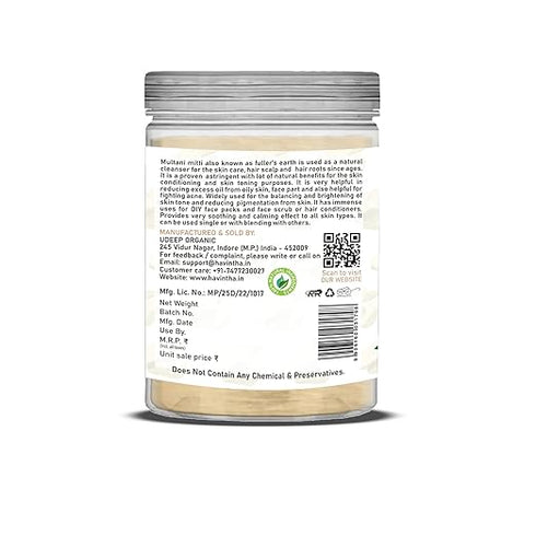 Havintha - Natural Multani Mitti Powder Jar - for Face & Skin