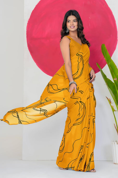 Vasthrlay Fashion Georgette Geometric Dusty Ethnic Wear