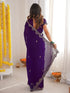 Vasthrlay Sequins Embroidery Green Saree