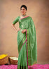 Vasthrlay Handloom Unstitched Green Ethnic Wear