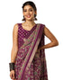 Vasthrlay Georgette Bandhani Unstitched Wine Saree