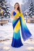 Vasthrlay Yellow Georgette Saree
