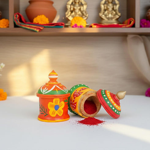 Wooden Kumkum Box Sindoor Dani - Dibbi