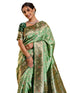 Vasthrlay Jacquard Banarasi Unstitched Mustard Saree