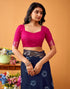 Vasthrlay Weaving Printed Unstitched Maroon Saree