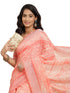 Vasthrlay Linen Peach Saree
