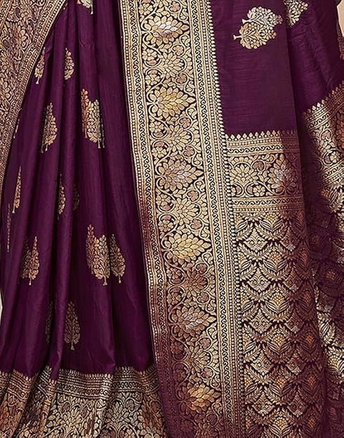 Vasthrlay Banarasi Kanjivaram Green Saree With Unstitched Blouse Piece