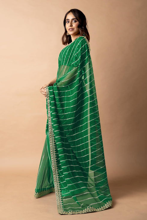 Vasthrlay Fashion Georgette Leheriya Printed Ethnic Wear