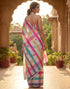 Vasthrlay Chanderi Printed Beige | Multi Saree With Unstitched Blouse Piece