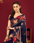 Vasthrlay Georgette Printed Unstitched Rani Pink Saree