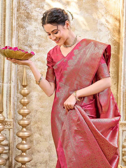 Vasthrlay Banarasi Weaving Mint Saree