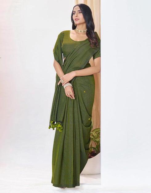 Vasthrlay Womens Sequence Unstitched Red Saree