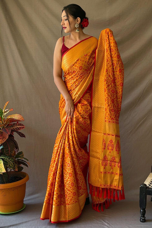 Vasthrlay Women's Patola Designer Unstitched Saree