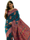 Vasthrlay Georgette Printed Teal Saree