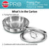 Hawkins Pro 22 cm Frying Pan Triply Stainless Steel Fry Pan