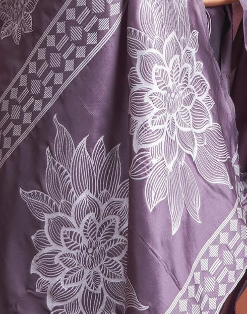 Vasthrlay Womens Kanjivaram Unstitched Dusty Pink Saree