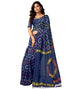 Vasthrlay Chanderi Printed Unstitched Blue Saree