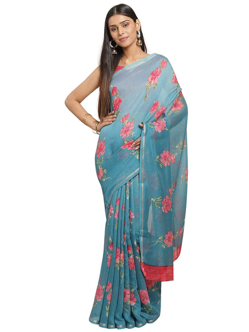 Vasthrlay Floral Unstitched Yellow Ethnic Wear