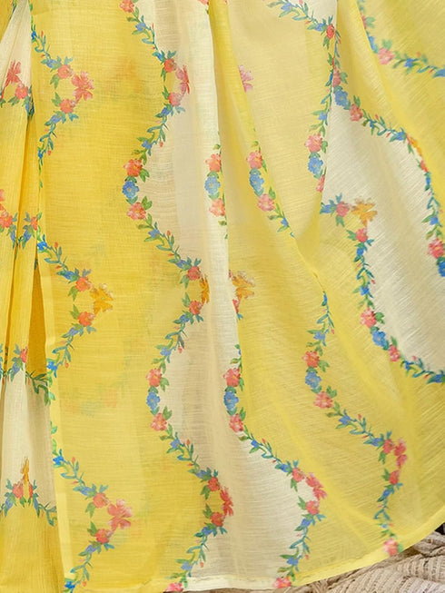 Vasthrlay Printed White1 White Saree