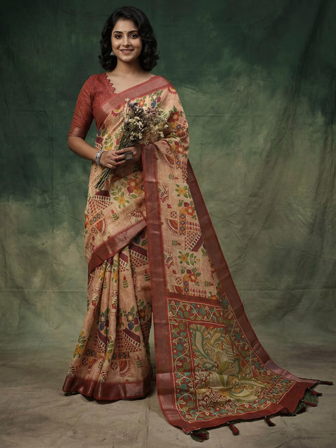 Vasthrlay Madhubani Unstitched Sai Ethnic Wear