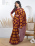 Vasthrlay Printed Tassels Unstitched Khaki Saree