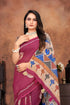 Vasthrlay Pure Linen Cotton Saree with Kalamkari Print Border