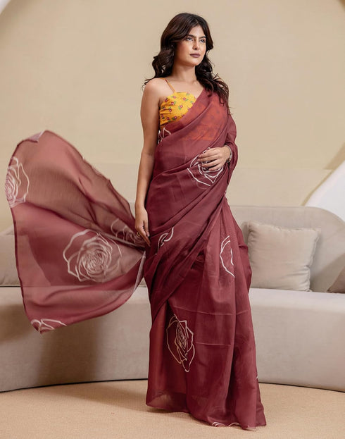Vasthrlay Womens Cotton Printed Green Saree