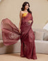 Vasthrlay Womens Cotton Printed Brown Saree With Unstitched Blouse Piece