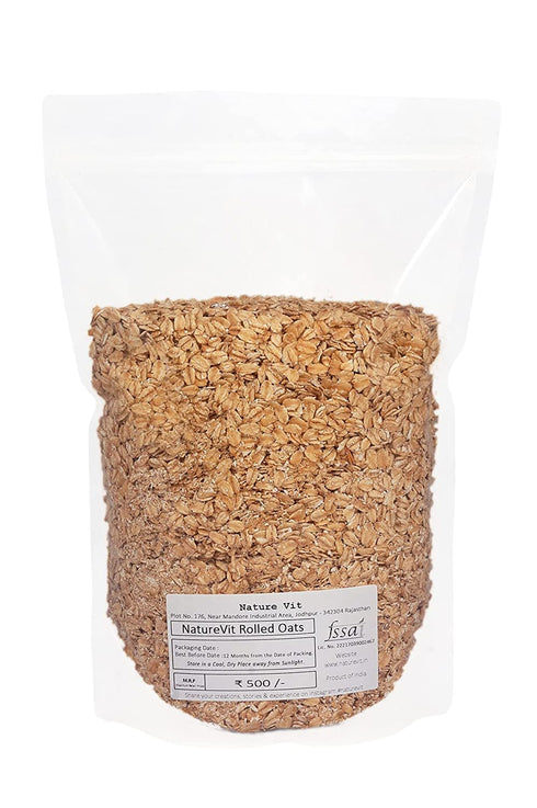 NatureVit Rolled Oats | Gluten-Free| High-Fiber| Protein-Rich Wholegrain Breakfast