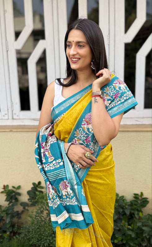 Vasthrlay Ghicha Kalamkari Print