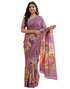 Vasthrlay Womens Printed Unstitched Navy Blue Saree