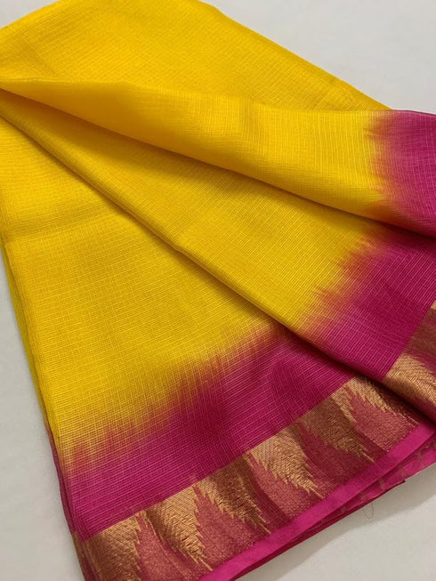 Vasthrlay Nr Handloom Bhagalpuri Running Green Orange