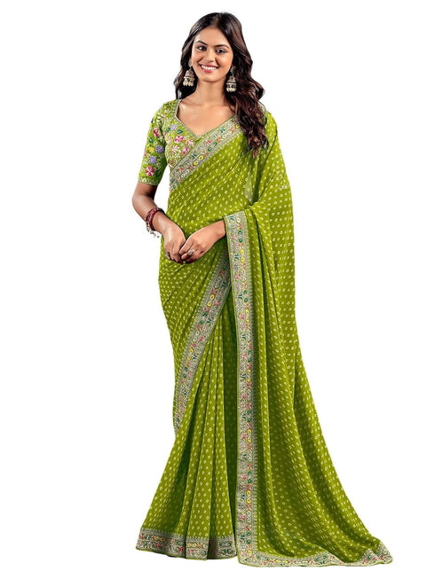 Vasthrlay Georgette Embroidery Rani Saree