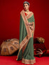 Vasthrlay Vichitra Embroidery Unstitched Red Saree