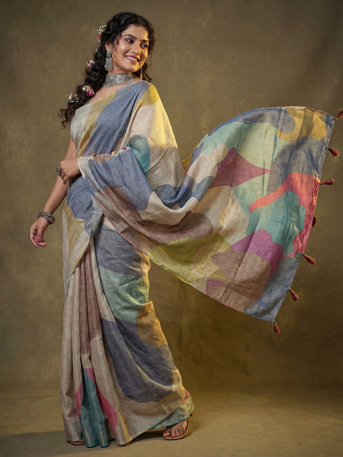 Vasthrlay Printed Handloom Unstitched Traditional Ethnic Wear