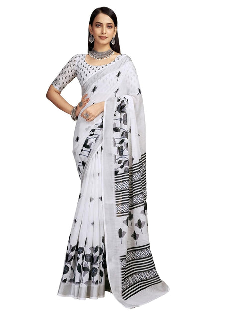 Vasthrlay Special Printed Unstitched Beige Saree