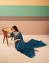 Vasthrlay Georgette Embroidery Unstitched Dark Green Saree