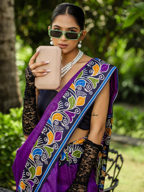 Vasthrlay Madhubani Printed Unstitched Hs Ethnic Wear