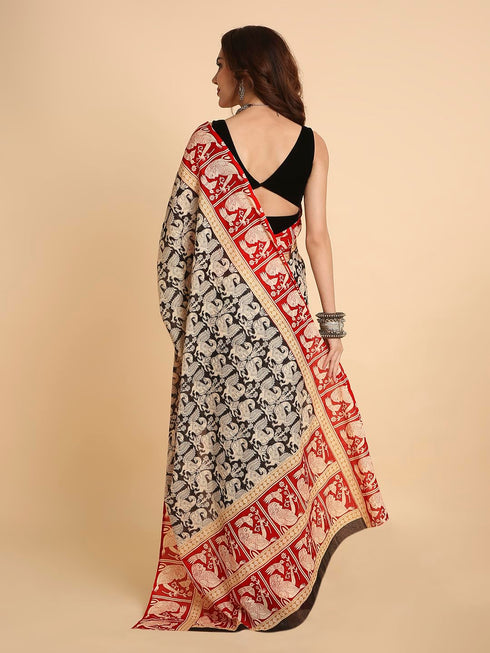 Vasthrlay Lightweight Breathable Traditional Printed Saree
